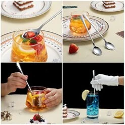 Long Handle Spoon, Coffee Stirrers, Premium Stainless Steel Coffee Spoons, Ice Tea Spoons, Ice Cream Spoon, Cocktail Stirring Spoons, Tea Spoons, Set Of 8 (Silver) 13 Long Handle Spoon, Coffee Stirrers, Premium Stainless Steel Coffee Spoons, Ice Tea Spoons, Ice Cream Spoon, Cocktail Stirring Spoons, Tea Spoons, Set Of 8 (Silver) -Peugeot Shop 51JmOuCf4EL