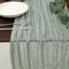 Sage Green Cheesecloth Table Runner 13.3ft Boho Gauze Cheese Cloth Table Runner Rustic Sheer Runner 160inch Long For Wedding Bridal Baby Shower Birthday St. Patrick's Day Table Decorations
