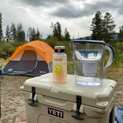 Nano | Water Filter Pitchers For Drinking Water | 10 Cup | 150 Gallon Filter | Gravity Water Filter | Removes Virus, Bacteria, Chlorine | Water Purifier (Navy Blue) -Peugeot Shop 51JtYWpJ4GL