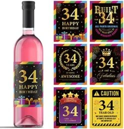 40th Birthday Wine Labels - Wine Bottle Stickers Birthday Supplies For 40 Years Old Happy Birthday Party - Gift Idea For Birthday Anniversary - 40th Birthday Party Decorations [Set Of 6] -Peugeot Shop 51JuF3GMgKL. AC