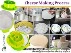 2 Pcs Cheesemaking Kit Сheese Mold Press Strainer Cheese With Follower Piston 40 Oz (1,2 Liters) Tofu Press Mold Cheese Making Kit Machine Color Green 6 2 Pcs Cheesemaking Kit Сheese Mold Press Strainer Cheese With Follower Piston 40 Oz (1,2 Liters) Tofu Press Mold Cheese Making Kit Machine Color Green -Peugeot Shop 51Jvp5MtNyL
