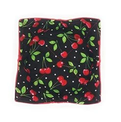 Cherries Polka Dot Microwave Bowl Cozy Vintage Inspired Reversible Microwave Potholder Retro Bowl Buddy Black Red Kitchen Linens 50s Diner Handmade Housewarming Hostess Teacher Gifts Under 10