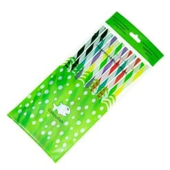 Akoufish 12 Piece 9 Inch Reusable Plastic Thick Drinking Straws BPA Free Mason Jar Straws Big Stripe (9inch Black) -Peugeot Shop 51K7MgLW9dL