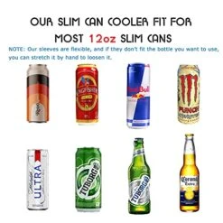 8 Pcs Slim Can Coolers Sleeves For 12oz Slim Beer & Hard Soda, Tall Skinny Can Cooler Holder Colorful Neoprene Bottle Insulator Perfect For Christmas Parties Valentines Day Gifts (Floral) -Peugeot Shop 51KAcukdX7S