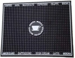 Premium Coffee Bar Mat - Non-Slip, Absorbent, And Multi-Purpose - Heavy Duty Commercial Grade Rubber - Perfect Spill Mat And Placemat For Countertop And Bar Area - Designed In USA - 18"x14" (Black) -Peugeot Shop 51KLvniOfuL. AC