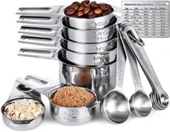 Measuring Cups, U-Taste Magnetic Measuring Cups And Spoons Set Of 13 In 18/8 Stainless Steel: 7 Measuring Cups And 5 Measuring Spoons With 1 Professional Magnetic Measurement Conversion Chart -Peugeot Shop 51KNm4qc3L. AC