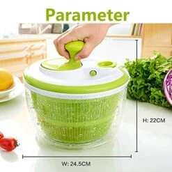 GUANGMING - Salad Spinner Dryer, Easily Spin To Wash And Dry Vegetables Roller Handle 5 Litres Large Lettuce Dryer Fast Dry Action, Non Slip Base,Green 12 GUANGMING - Salad Spinner Dryer, Easily Spin To Wash And Dry Vegetables Roller Handle 5 Litres Large Lettuce Dryer Fast Dry Action, Non Slip Base,Green -Peugeot Shop 51KQDNhyupL