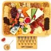 Extra Large Cheese Board - Bamboo Cheese Board And Knife Set - Bread & Butter Plates, Charcuterie Platter & Serving Tray, Wedding Gifts (17.5" X 13")