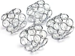 Set Of 8pcs Sparkly Napkin Rings Crystal Table Dinner Napkin Holders For Wedding Centerpieces Party Special Occasions Festival Decoration -Peugeot Shop 51KWrUP7mL. AC