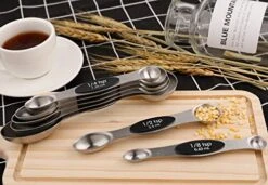 Magnetic Measuring Spoons Set Of 7 Stainless Steel Metal Double Sided Teaspoon Tablespoon For Dry And Liquid Ingredients -Peugeot Shop 51Kd6cUeZPL