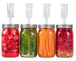 Jillmo Fermentation Kit, Stainless Steel Fermenting Kit For Wide Mouth Mason Jars (Jars Not Included)
