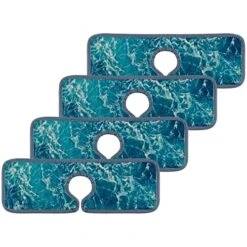 Kitchen Bathroom Sink Faucet Mat Blue Sea Water Surface Splash Guard Water Tap Countertop Sink 3 Pack Absorbent Cleaning Cloth Pads Mat Protector RV Water Stains Proof
