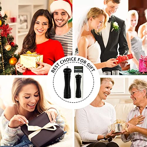 Pepper Grinder Salt Pepper Mill - Wooden Refillable Pepper Mill Grinder Durable Salt And Pepper Grinder With Adjustable Coarseness Easy To Use For Cooking Serving And BBQ 8inch 6 Pepper Grinder Salt Pepper Mill - Wooden Refillable Pepper Mill Grinder Durable Salt And Pepper Grinder With Adjustable Coarseness Easy To Use For Cooking Serving And BBQ 8inch - Image 6