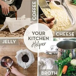 Organic Unbleached Cotton Cheesecloth For Straining - 2 Reusable Hemmed Squares, GOTS Certified, Fine Reusable Strainer – Large 23" X 23" 7 Organic Unbleached Cotton Cheesecloth For Straining - 2 Reusable Hemmed Squares, GOTS Certified, Fine Reusable Strainer – Large 23" X 23" -Peugeot Shop 51Kmyp8zoxL