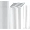 Wholesale 25 Piece Set Stainless Steel Straws Long 8.5 Inch Drinking Metal Straws Reusable Drinking Straws For 20 OZ (10 Straight | 10 Bent | 5 Brushes)