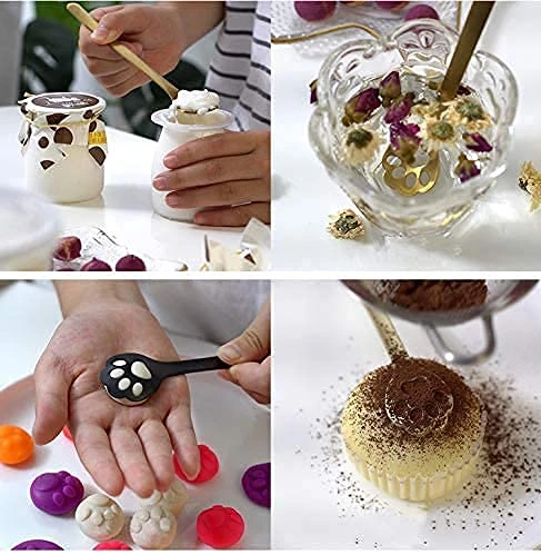 8-Pack Cat Paw Spoon 18/10 Stainless Steel Teaspoons, Sugar, Coffee, Cake, Dessert, Ice Cream Spoon Stirring Spoon, 5.9 Inch 4 8-Pack Cat Paw Spoon 18/10 Stainless Steel Teaspoons, Sugar, Coffee, Cake, Dessert, Ice Cream Spoon Stirring Spoon, 5.9 Inch - Image 4