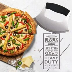 Pizza Cutter Stainless Steel Ulu Knife Razor Sharp Rocker Slicer Cutter Mincing Mezzaluna Knife Salad Vegetable Chopper With Upgraded Ergonomic Anti-Slip Handle -Peugeot Shop 51KxQ4lFgfL