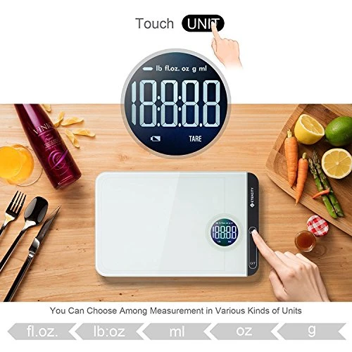 Food Kitchen Scale, Digital Grams And Oz For Cooking, Baking, Weight Loss, Meal Prep, Shipping, And Dieting, 11lb/5kg, White 3 Food Kitchen Scale, Digital Grams And Oz For Cooking, Baking, Weight Loss, Meal Prep, Shipping, And Dieting, 11lb/5kg, White - Image 3