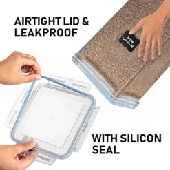 XXL 7 Qt / 6.5 L / 220 Oz Food Storage Airtight Pantry Containers [Set Of 2] WIDE & DEEP + FREE 2 Measuring Cup + Deal For Sugar, Flour - Clear Plastic - Leakproof - BPA Free - Clear -Peugeot Shop 51L3oJlJHML