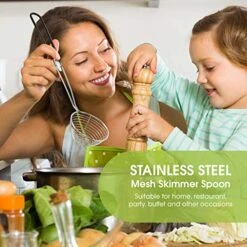 Hot Pot Strainer Scoops, Stainless Steel Hot Pot Strainer Spoons 2.5 Inch Mini Mesh Skimmer Spoon Asian Strainer Ladle With Handle (Black,6 Pieces) -Peugeot Shop 51L4UBsJPBL