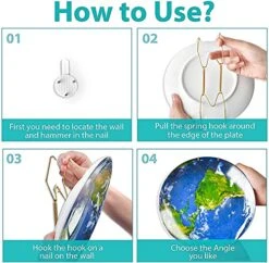 12 Pcs Plate Hangers Sets, Invisible Wire Wall Plate Hangers, Stainless Steel Decorative Plates With 12 Pieces Wall Hooks For Decorative Plates And Art (6 Inch) -Peugeot Shop 51L6P4toJsS