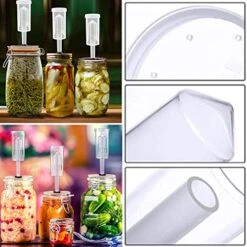 3-Piece Airlock Set, Airtight Buttonhole, Fermentation Winemaking, Fermentation Sauerkraut Kimchi, Silicone Grommets Airlock Set For Fermentation, (6Air Locks And 18 Grommets)) 5 3-Piece Airlock Set, Airtight Buttonhole, Fermentation Winemaking, Fermentation Sauerkraut Kimchi, Silicone Grommets Airlock Set For Fermentation, (6Air Locks And 18 Grommets)) -Peugeot Shop 51L6Qfs0kmL