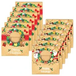 Christmas Cookie Boxes - Bulk 12 Pack Kraft - Large Holiday Christmas Cookie Tins With Lids, Bakery Christmas Treat Boxes, Candy And Cookie Boxes For Gift Giving - Food Packaging Containers -Peugeot Shop 51LKnLUj96L