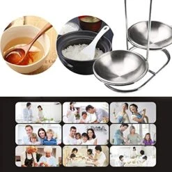 304 Stainless Steel Double Ladles Holder Vertical Spoon Rest Cooking Utensils Stand With 4.3 Inch Bowls -Peugeot Shop 51LNeQhTGjL