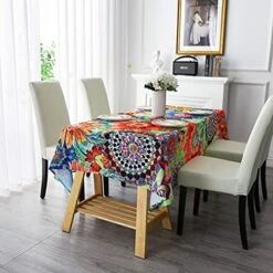 Tablecloth, Original Design Hand Drawing Art Print Table Cloth, Washable Water Resistance Microfiber Decorative Rectangle Table Cover (Tape 8, 60"x84") -Peugeot Shop 51LPzVqx9JS