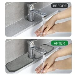 4 PACK Faucet Absorbent Mat, FOVERN1 Kitchen Faucet Wraparound Splash Catcher Absorbent Mat, Microfiber Faucet Splash Catcher, Countertop Protector For Kitchen, Bathroom, Farmhouse, And RV -Peugeot Shop 51LTzbNE44L