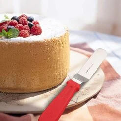 Angled Icing Spatula, Stainless Steel Offset Spatula, Cake Spatula Set Of 2 Red 6" & 8" 15 Angled Icing Spatula, Stainless Steel Offset Spatula, Cake Spatula Set Of 2 Red 6" & 8" -Peugeot Shop 51LXpRV8v9L