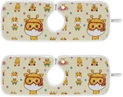 Kcldeci 2 Pack Faucet Mat Splash Guard For Kitchen Sink,Cute Giraffe Cartoon 30x5 Inch Faucet Handle Drip Catcher Tray Absorbent Mat Fast Dry Mat For Kitchen, Bathroom -Peugeot Shop 51LbVRMJfQL. AC 1
