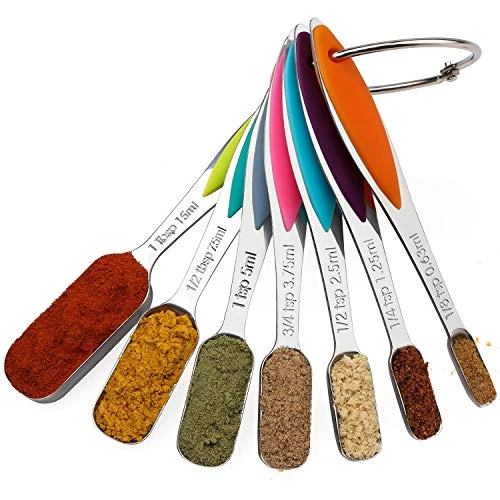 Measuring Spoons Set Stainless Steel Long Handle Measuring Spoons Stackable Heavy Duty Metal Teaspoon Tablespoon Measure Spoon Set Of 7 For Measuring Dry Liquid Ingredients, By YellRin 1 Measuring Spoons Set Stainless Steel Long Handle Measuring Spoons Stackable Heavy Duty Metal Teaspoon Tablespoon Measure Spoon Set Of 7 For Measuring Dry Liquid Ingredients, By YellRin