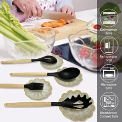 Ceramic Spoon Rest, TIGERMILLION Cooking Spoon Holder For Kitchen Counter/Stove Top/Dining Table House Warming Gift Dishwasher Safe (4pcs-Sunflower-White) -Peugeot Shop 51LjmwwZmQL