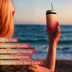 6 Skinny Can Coolers Slim Can Cooler For Slim Beer & Hard Seltzer, Skinny Beer Cans Coolie Skinny Insulators, Claw Can Cooler Sleeve Summer Daze -Peugeot Shop 51LjpVCYzEL