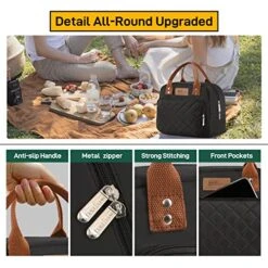 HOMESPON Lunch Bag For Woman Man Insulated Lunch Box Tote Bag For Work Picnic Or Travel -Peugeot Shop 51LpDnE76ML