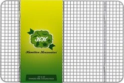 Hamilton Housewares Stainless Steel Cooling Rack - Heavy Duty And Oven Safe, Good For Cooling, Baking And Roasting - Fits 15 1/4" X 10 1/4" Baking Pans - Perfect For Cookies, Cakes & More (10" X 15")