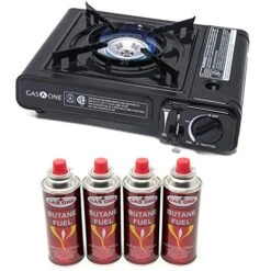 NE Butane Gas Stove With 4 Butane Fuel Canister Catridge