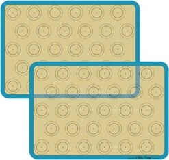 Macaron Silicone Baking Mat - Set Of 2 Non Stick Silicon Macaroon Baking Sheet Cookie Liner(BPA Free/Reusable/Half Sheet),Perfect Cooking Kit For Macarons,Pastry,Cake And Bread Making (Red) -Peugeot Shop 51M EeDrckL. AC