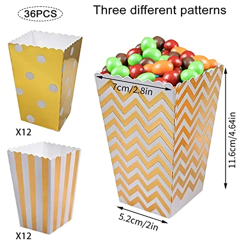 Popcorn Boxes 36 Pcs Cardboard Candy Containers For Small Movie Theater And Wedding Favors 2 Popcorn Boxes 36 Pcs Cardboard Candy Containers For Small Movie Theater And Wedding Favors - Image 2