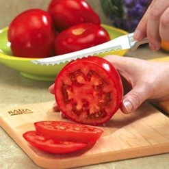 Ada Cutlery Tomato Slicing Knife – Stainless Steel Blade With Aluminum Handle Made In USA, 8-7/8 Inches -Peugeot Shop 51M32YyRyhL