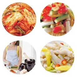 Seeutek Fermentation Crock Jar 2 Liter / 0.5 Gallon - Stoneware Pot For Fermenting, Pickling Kimchi, Pickles, Vegetables, Kombucha - Glazed Fermenter With Stone Weights, Lid & Pickle Tamper -Peugeot Shop 51MBIMO8AXL