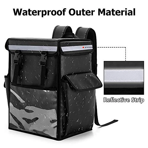 Trunab Insulated Food Delivery Backpack With 2 Side Support Boards And 3 Inner Spaces, Top & Front Loading Waterproof Delivery Bag For Bike Delivery, Uber Eats, Outdoor - Patented Design 2 Trunab Insulated Food Delivery Backpack With 2 Side Support Boards And 3 Inner Spaces, Top & Front Loading Waterproof Delivery Bag For Bike Delivery, Uber Eats, Outdoor - Patented Design - Image 2