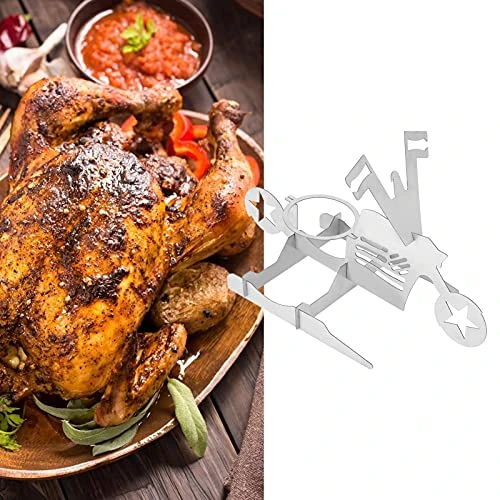 Nwejron Beer Can Chicken Rack, Motorcycle Shape Chicken Holder Sturdy Removable Portable For Outdoor For Home(Five-Pointed Star) 4 Nwejron Beer Can Chicken Rack, Motorcycle Shape Chicken Holder Sturdy Removable Portable For Outdoor For Home(Five-Pointed Star) - Image 4