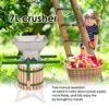 JUQUANBH Fruit Apple Wine Crusher,7 Litre/1.8Gallon Manual Juicer Grinder,Scratter Pulper For Wine And Cider Pressing(Stainless Steel, Gallon,Green)