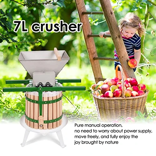 JUQUANBH Fruit Apple Wine Crusher,7 Litre/1.8Gallon Manual Juicer Grinder,Scratter Pulper For Wine And Cider Pressing(Stainless Steel, Gallon,Green) 1 JUQUANBH Fruit Apple Wine Crusher,7 Litre/1.8Gallon Manual Juicer Grinder,Scratter Pulper For Wine And Cider Pressing(Stainless Steel, Gallon,Green)
