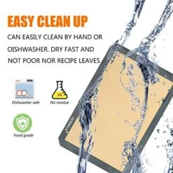 Silicone Baking Mat Sheet Set Of 2- Reusable Baking Mat Nonstick - Half Sheet Baking Mat For Oven (Size 16.5" X 11.6") Grey… -Peugeot Shop 51MLbUebBXL