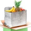Foil Insulated Box Liners 12" X 12" X 5.5", Pack Of 25 Silver Insulated Shipping Boxes For Frozen Food, Odorless Insulated Shipping Containers, Leakproof Cold Shipping Boxes For Frozen Fish, Meat