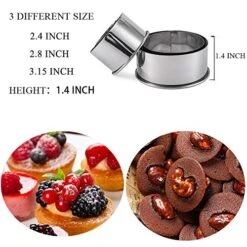 Cookie Cutters - Biscuit Cutters/Stainless Steel Dumpling Cutters/Cake Pastry Cutters / Cake Cookie Scone Cutters Molds Stamps For Cooking Baking ( 3Pcs, Round Edge) -Peugeot Shop 51MNI3nKHeL