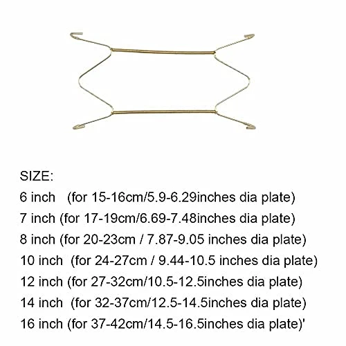 Dish Display Plate Hangers,W Type Dish Spring Holder,Golden Invisible Plate Spring Hook Holder Hanging Wire For The Wall Home Decoration(6 Inch) 2 Dish Display Plate Hangers,W Type Dish Spring Holder,Golden Invisible Plate Spring Hook Holder Hanging Wire For The Wall Home Decoration(6 Inch) - Image 2